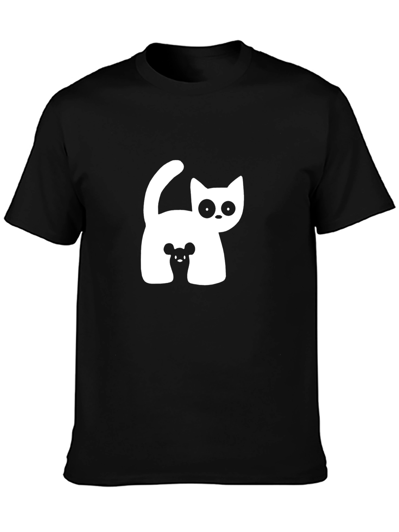Cat and Mouse Graphic Tee - Black