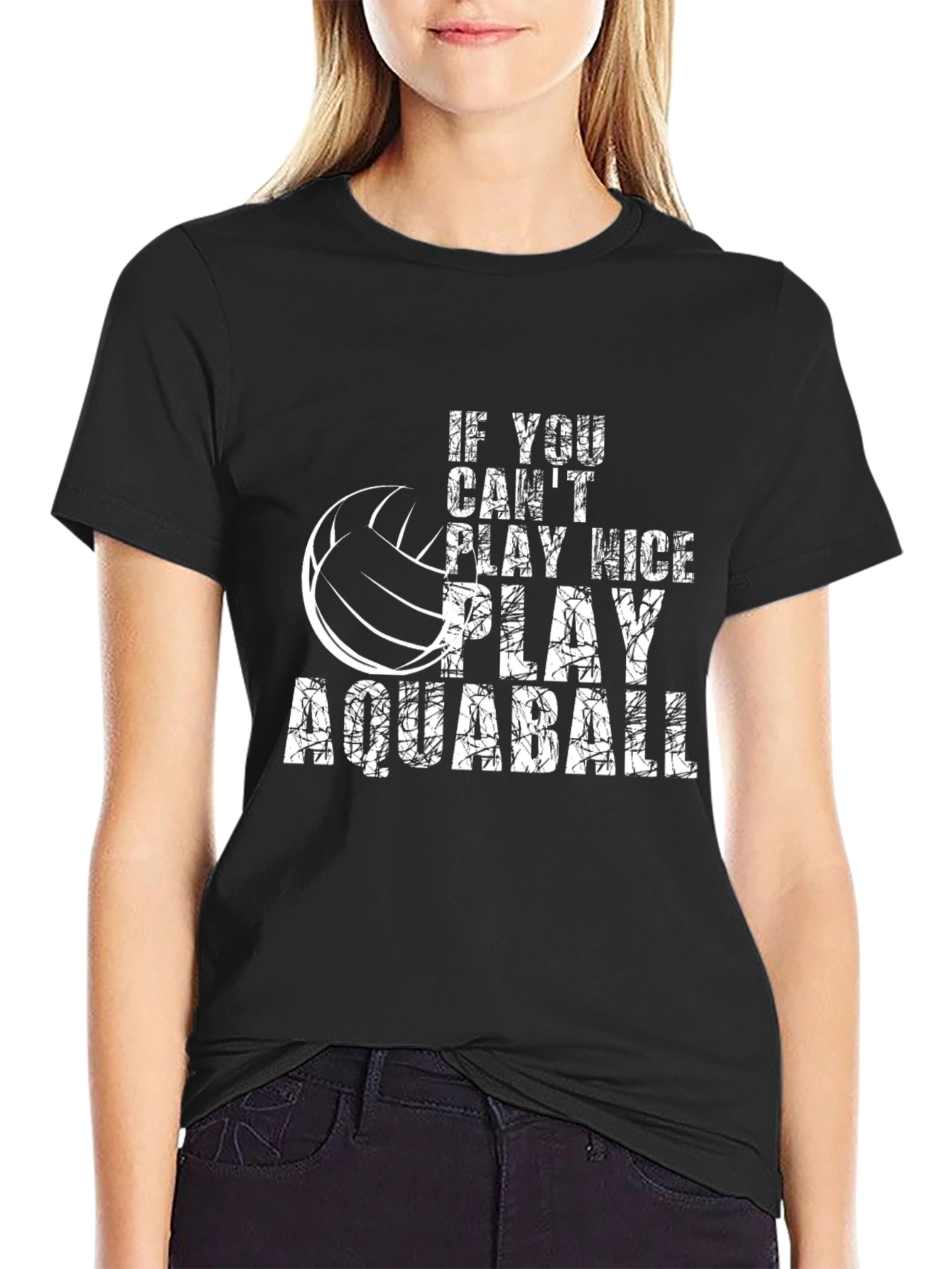 Aquaball Graphic Tee - Black Cotton T-Shirt