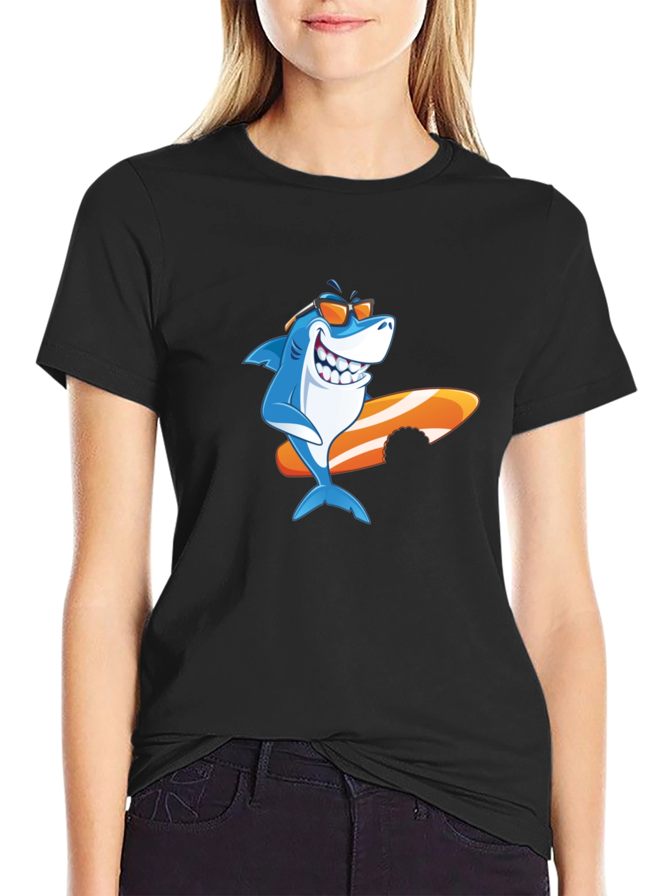 Shark Surfboard Graphic Tee - Cool Summer Vibes