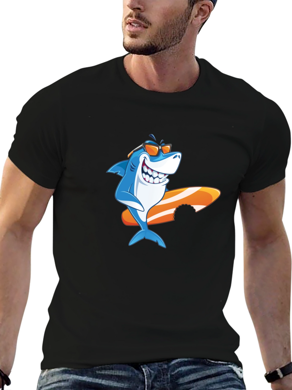 Shark Surfboard Graphic Tee - Cool Summer Vibes
