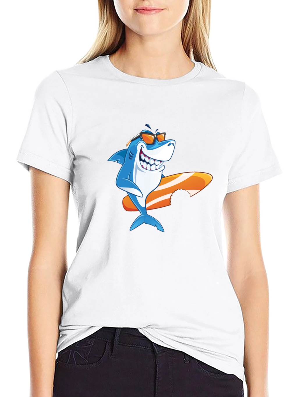 Shark Surfboard Graphic Tee - Cool Summer Vibes