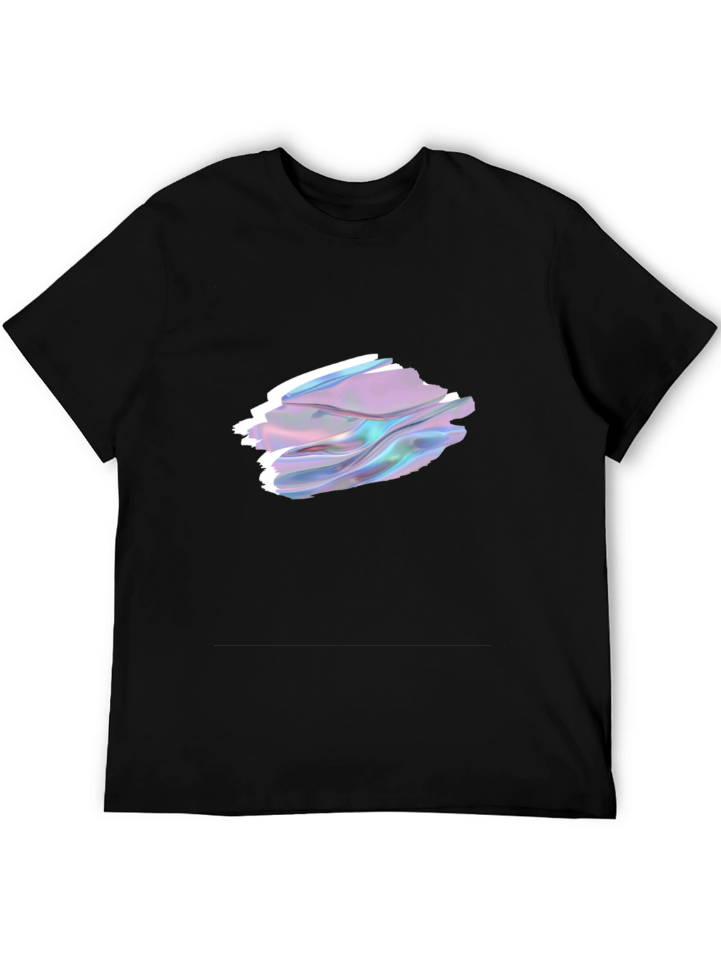 Stylish Black T-Shirt with Abstract Holographic Design