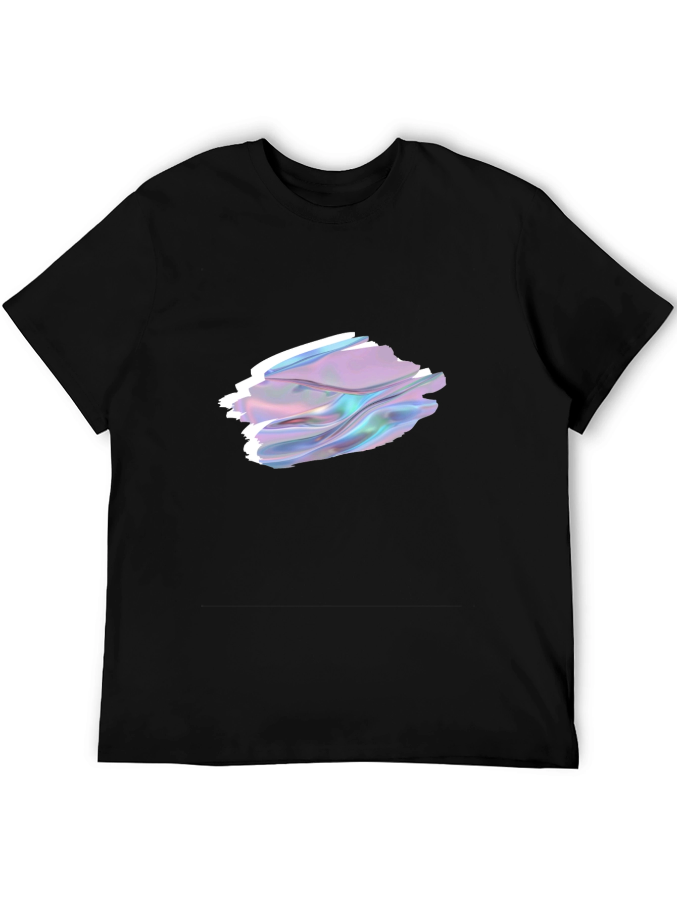 Stylish Black T-Shirt with Abstract Holographic Design