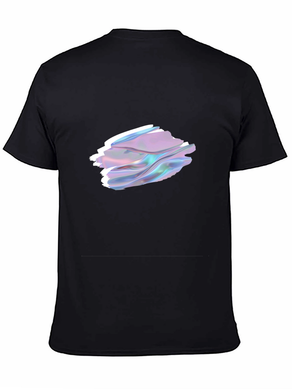 Stylish Black T-Shirt with Abstract Holographic Design