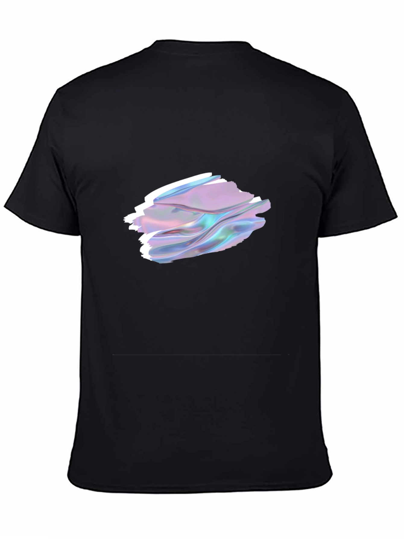 Stylish Black T-Shirt with Abstract Holographic Design