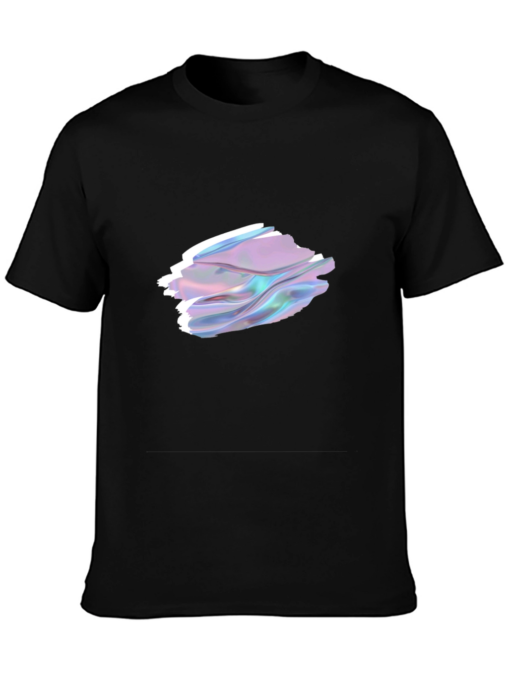 Stylish Black T-Shirt with Abstract Holographic Design