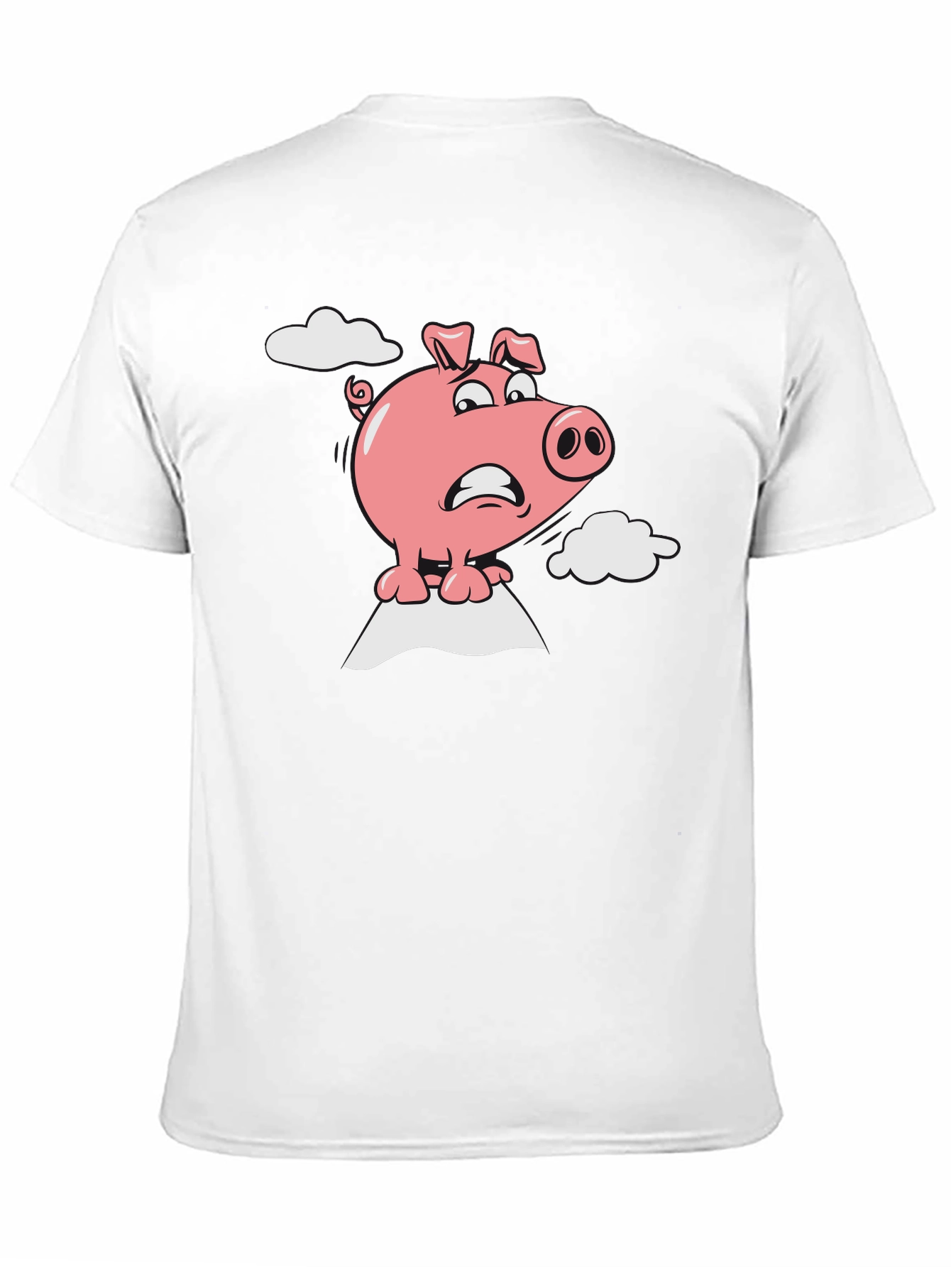 Worried Pig Cartoon Graphic Tee