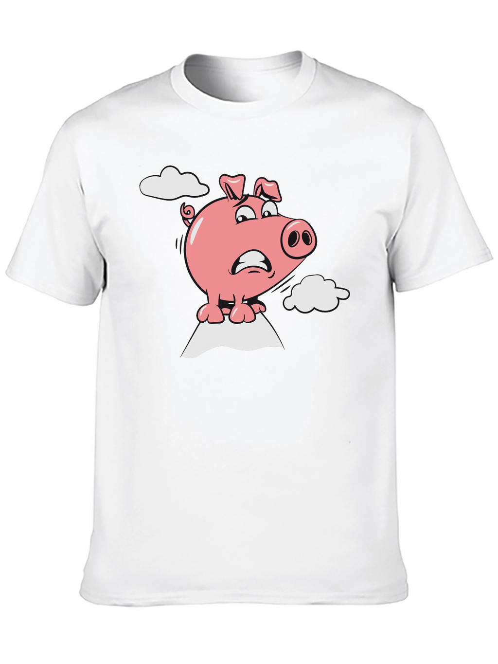 Worried Pig Cartoon Graphic Tee