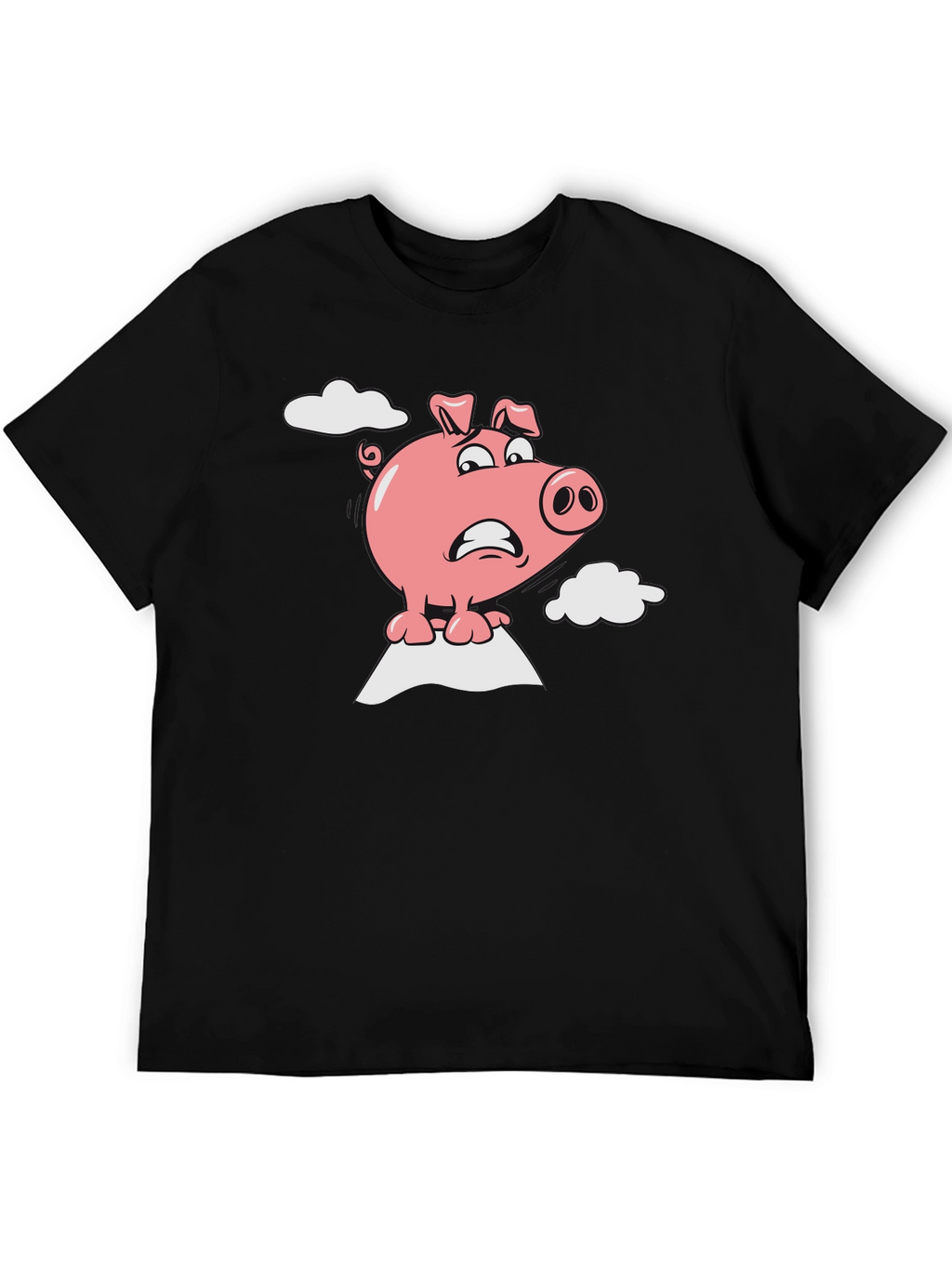 Worried Pig Cartoon Graphic Tee