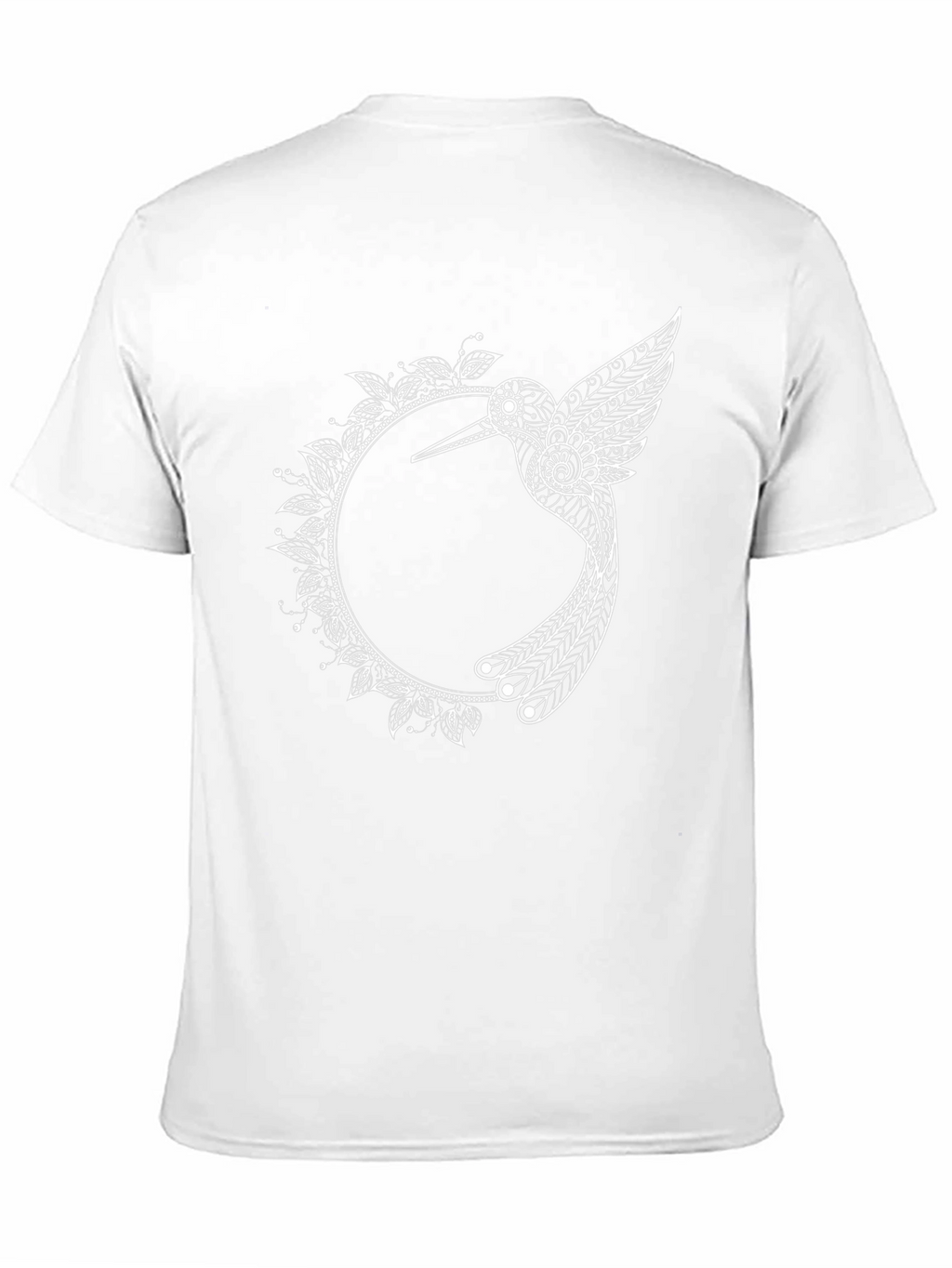 Hummingbird Mandala Graphic Tee - Black Cotton T-Shirt