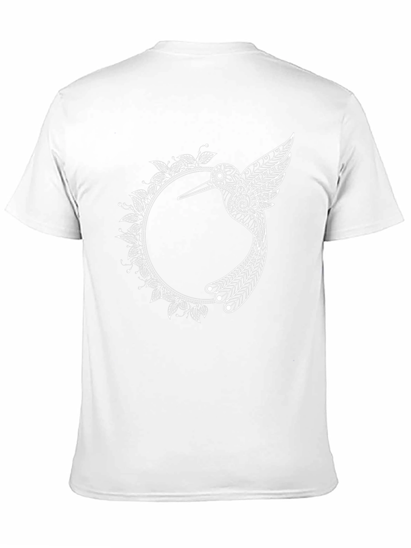 Hummingbird Mandala Graphic Tee - Black Cotton T-Shirt