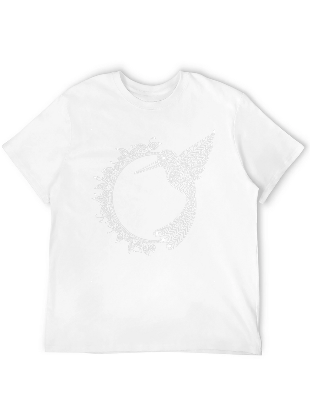 Hummingbird Mandala Graphic Tee - Black Cotton T-Shirt