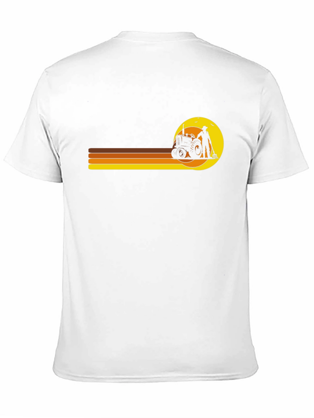 Retro Farmer T-Shirt: Tractor & Sunset Design