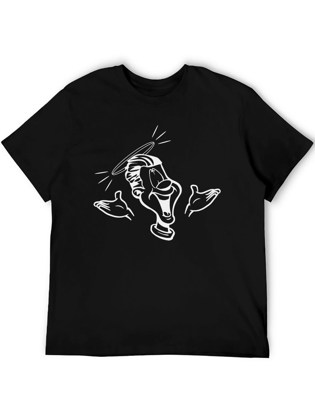 Cartoon Character Graphic T-Shirt - Black Cotton Blend
