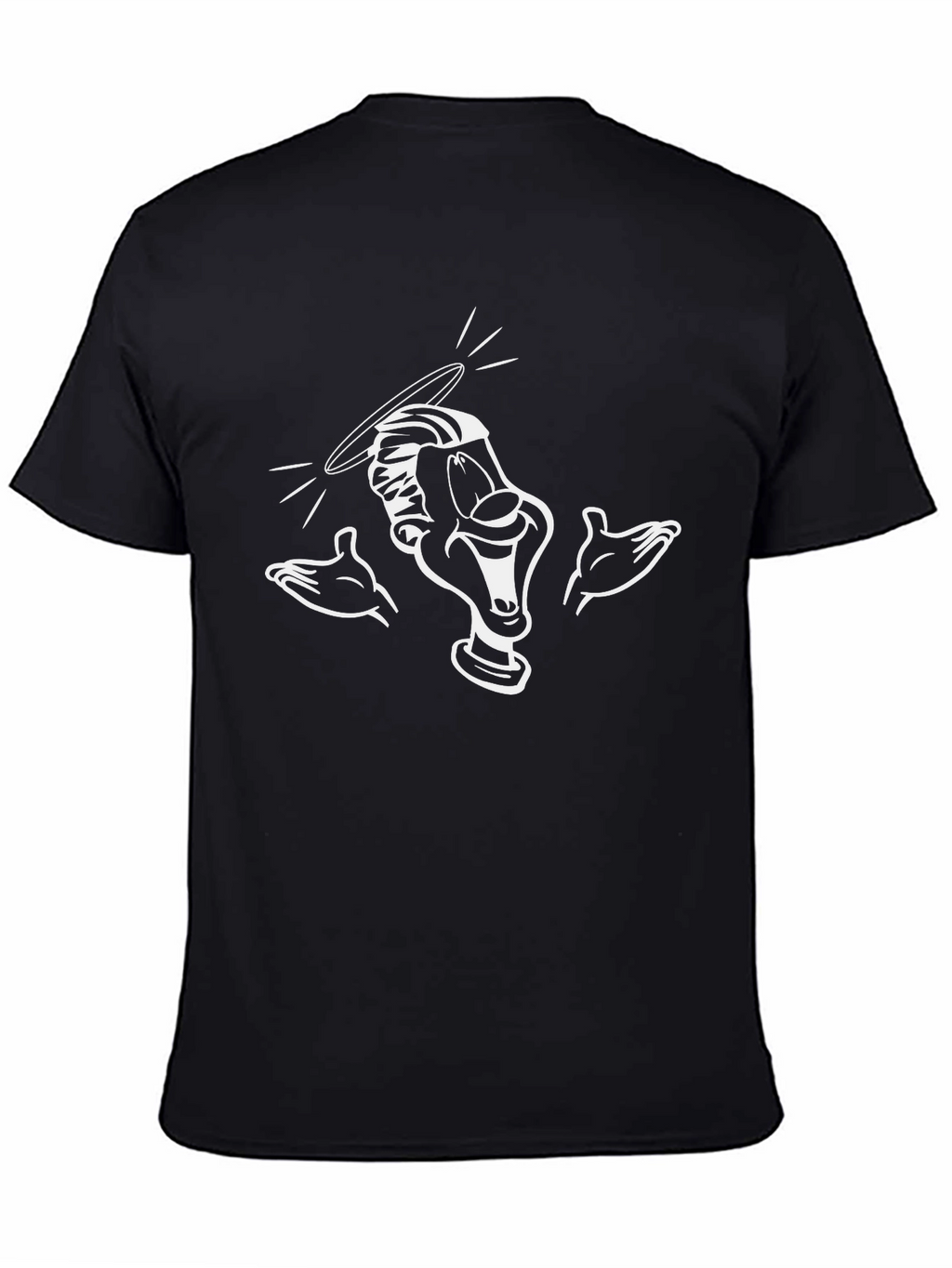 Cartoon Character Graphic T-Shirt - Black Cotton Blend