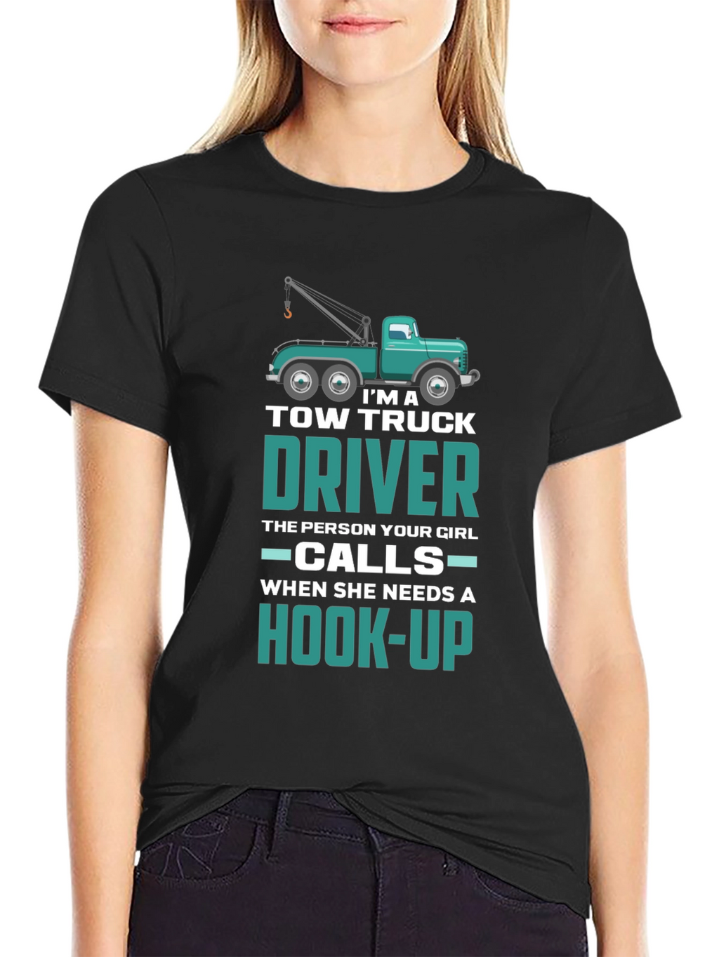Tow Truck Driver Hook-Up Graphic T-Shirt