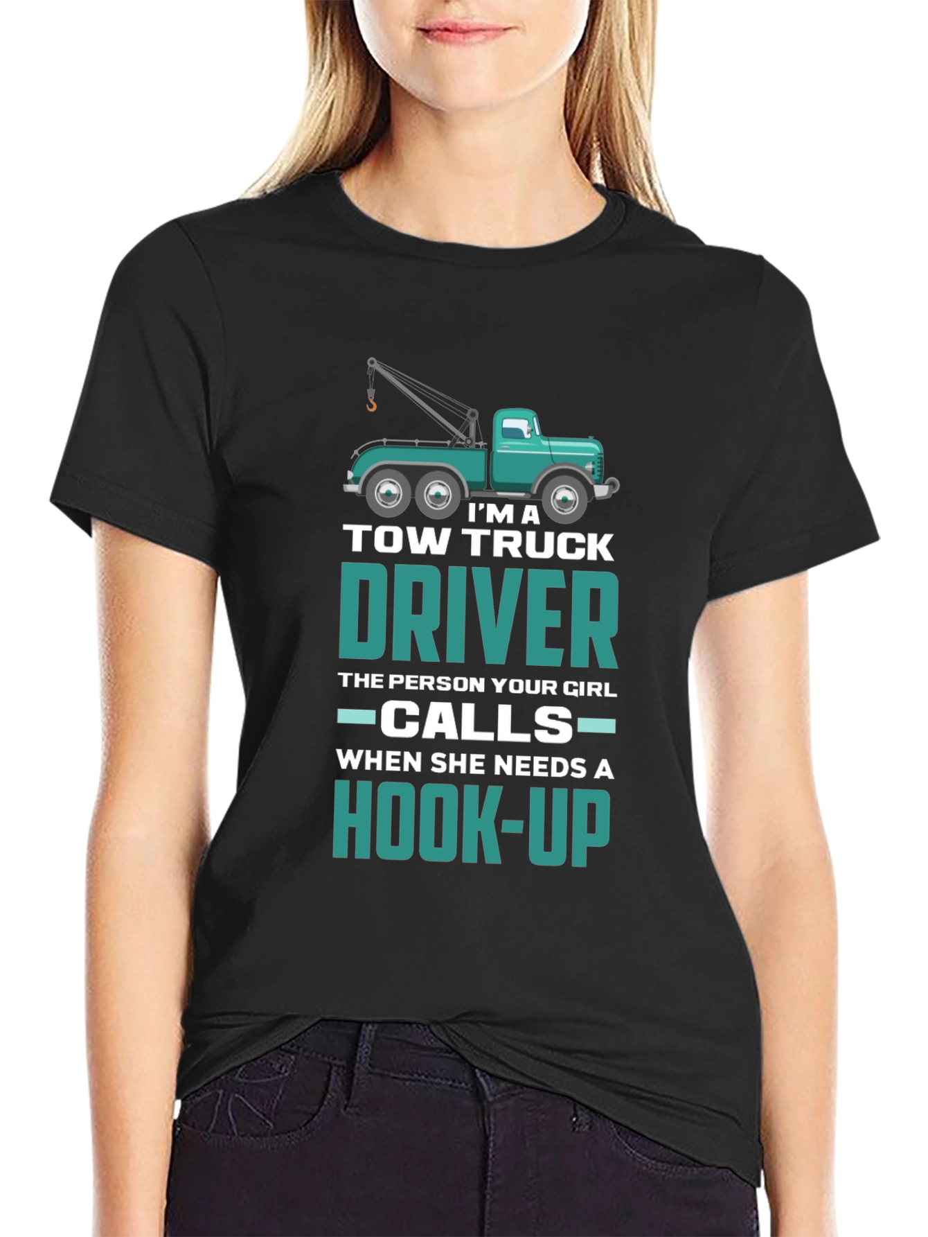 Tow Truck Driver Hook-Up Graphic T-Shirt