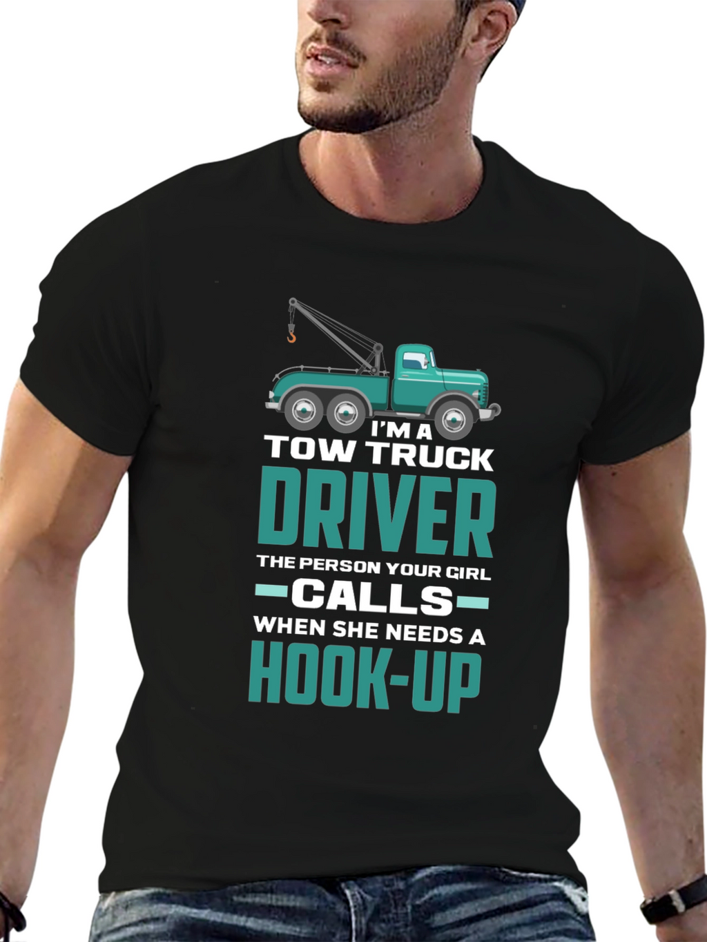 Tow Truck Driver Hook-Up Graphic T-Shirt