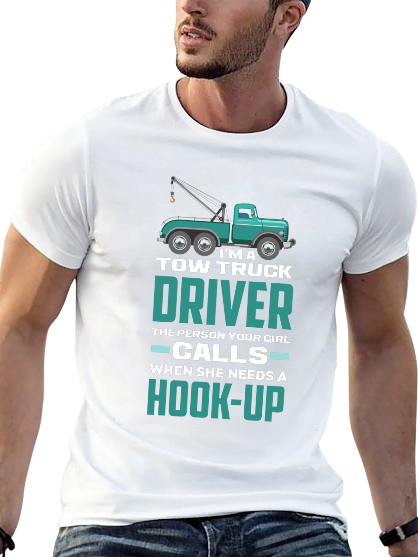 Tow Truck Driver Hook-Up Graphic T-Shirt