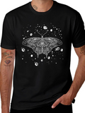 Galaxy Moth Graphic T-Shirt - Black Cotton Tee