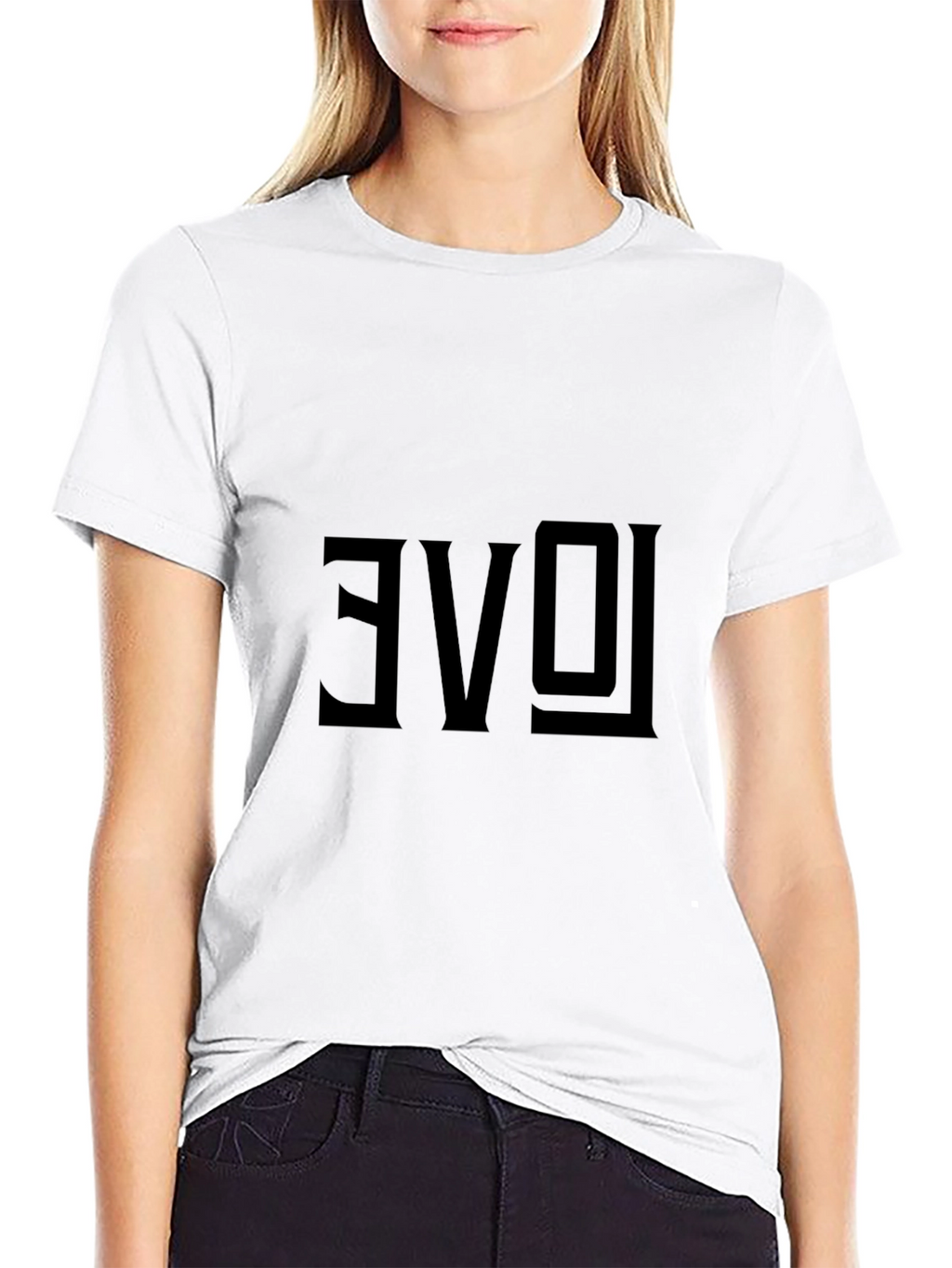 Reversed Love Graphic Black T-Shirt