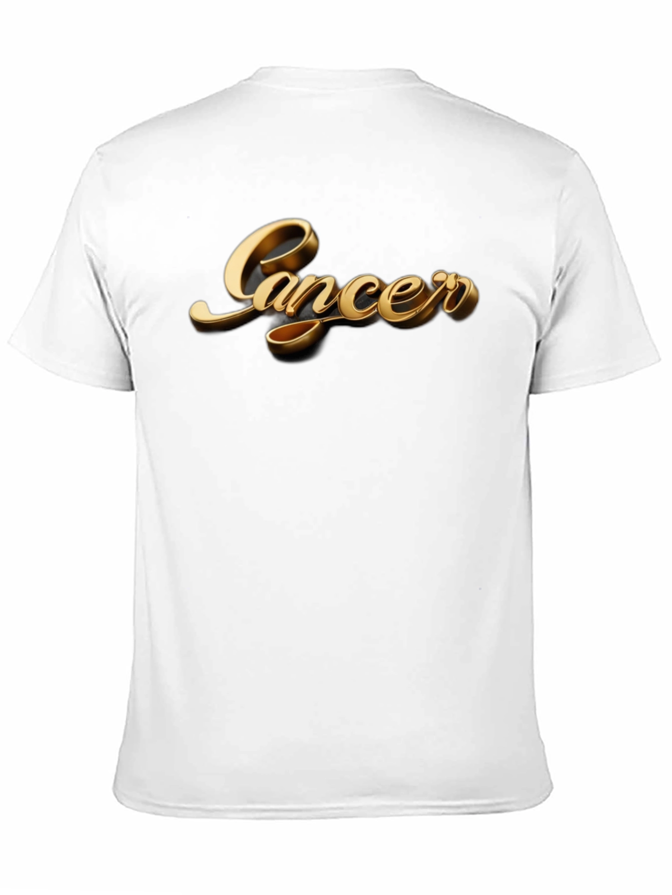 Cancer Zodiac Sign Gold Graphic Black T-Shirt