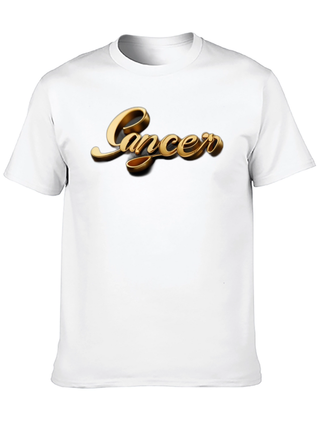Cancer Zodiac Sign Gold Graphic Black T-Shirt