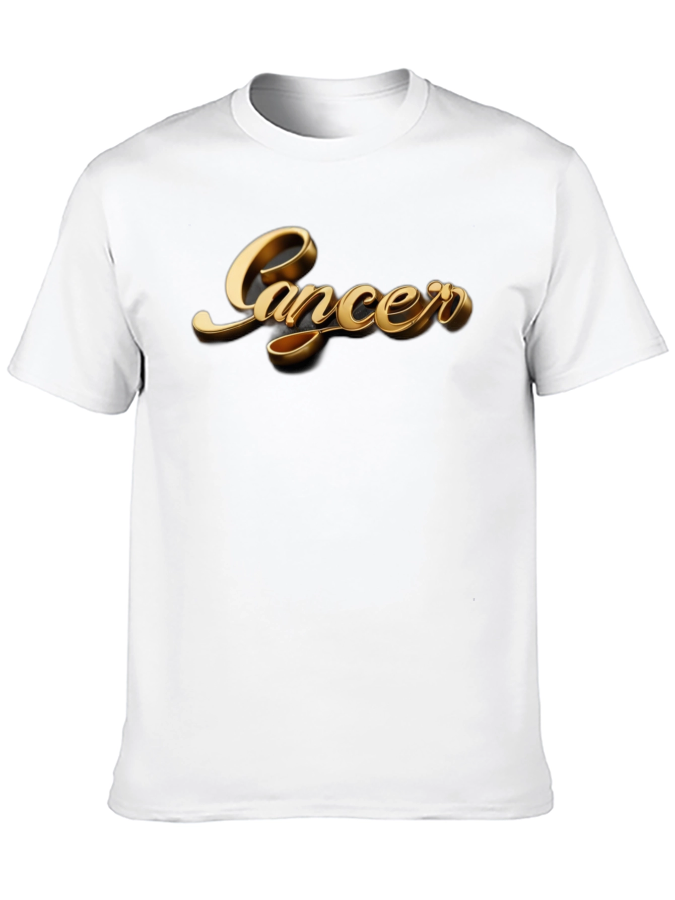 Cancer Zodiac Sign Gold Graphic Black T-Shirt