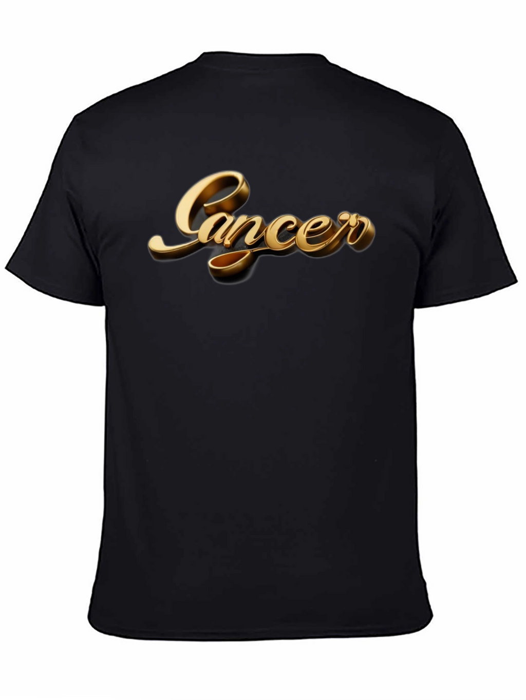 Cancer Zodiac Sign Gold Graphic Black T-Shirt