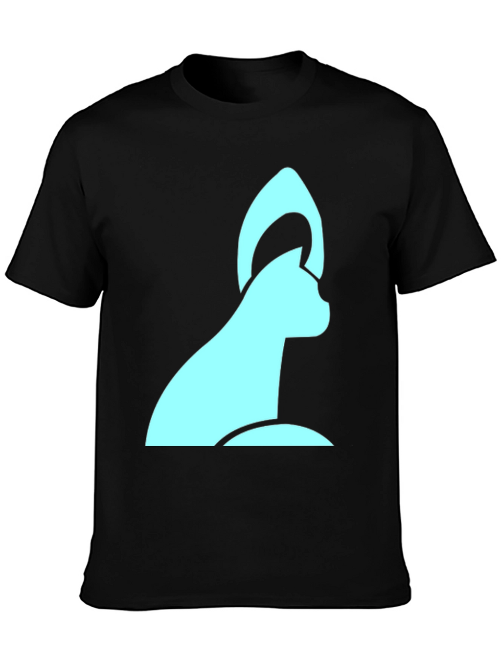 Modern Cat Graphic Black T-Shirt