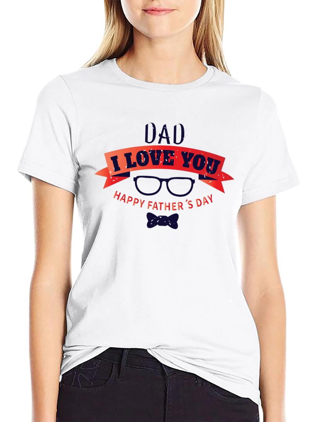 Dad I Love You Happy Fathers Day Black T-Shirt