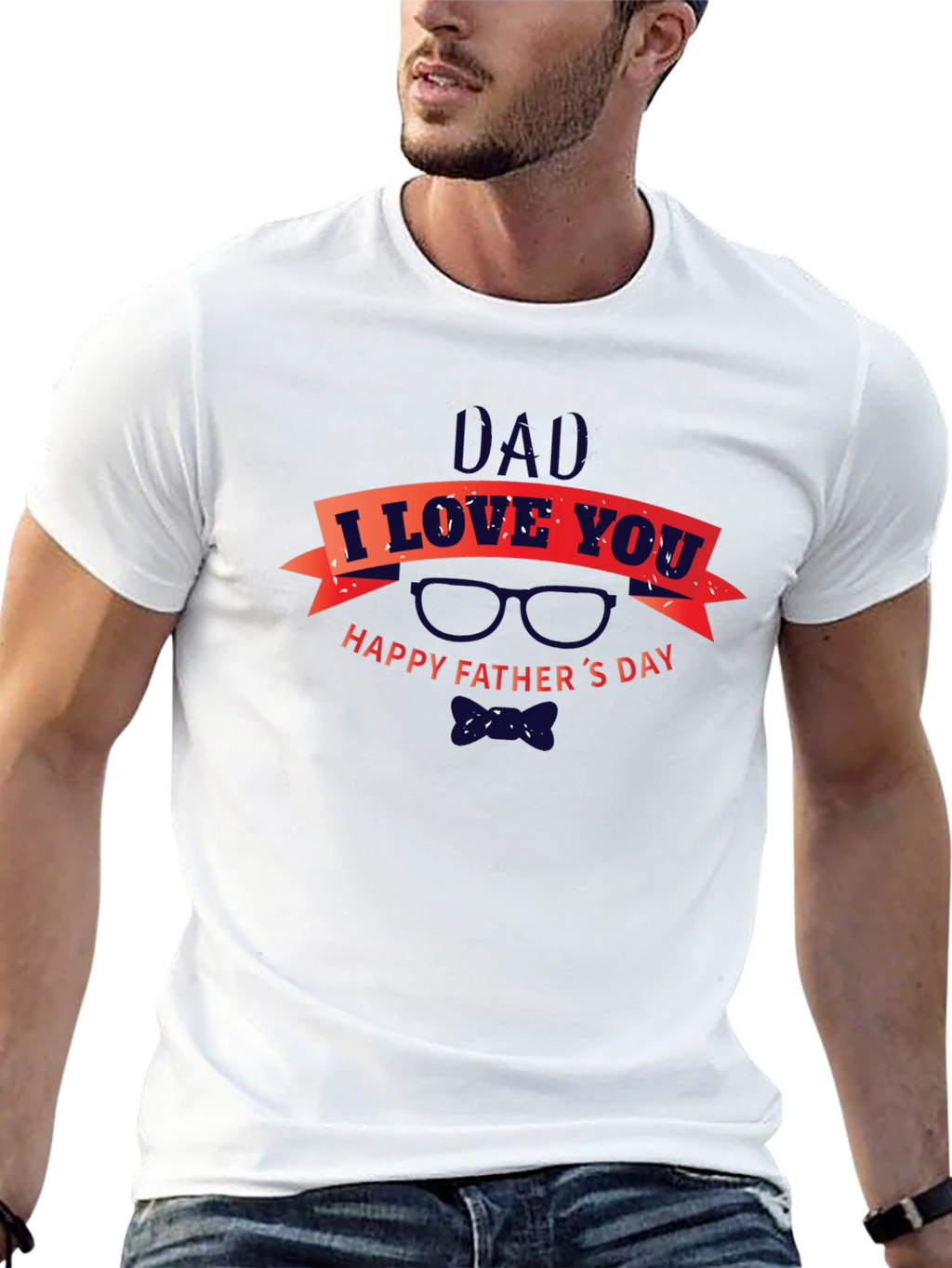 Dad I Love You Happy Fathers Day Black T-Shirt