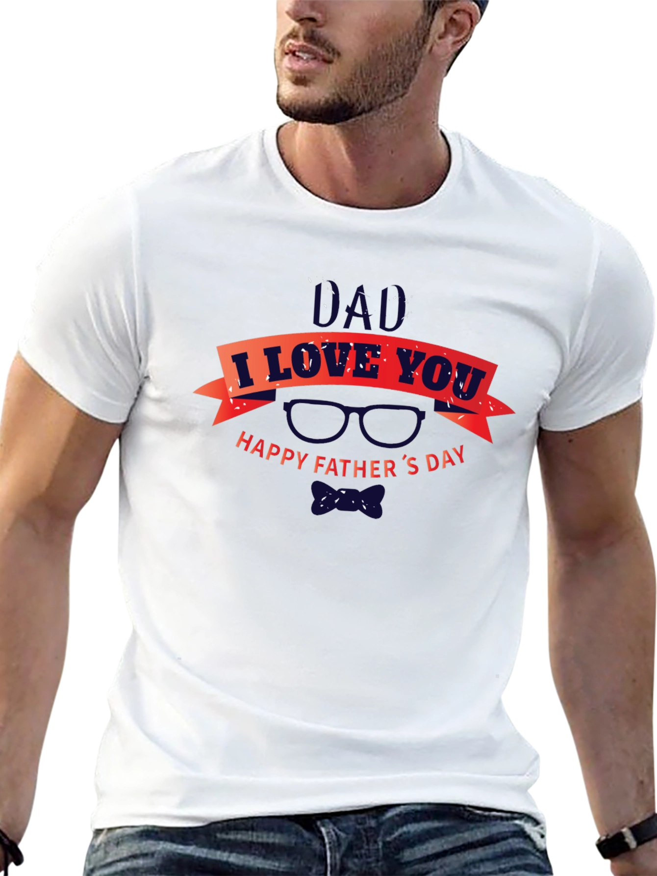 Dad I Love You Happy Fathers Day Black T-Shirt