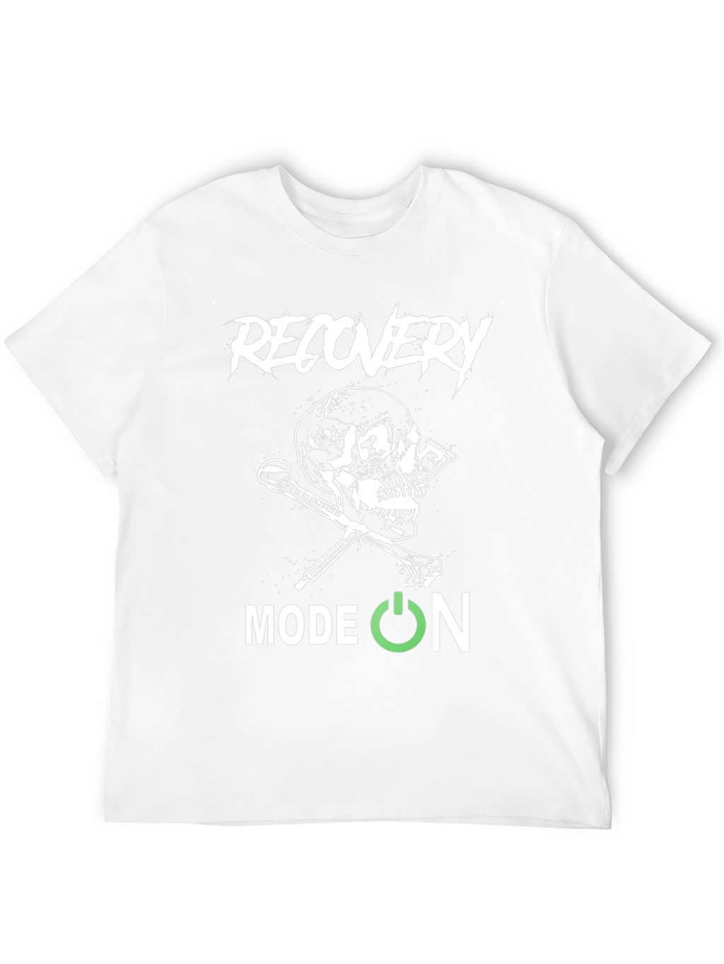 Recovery Mode On Skull Graphic Black T-Shirt