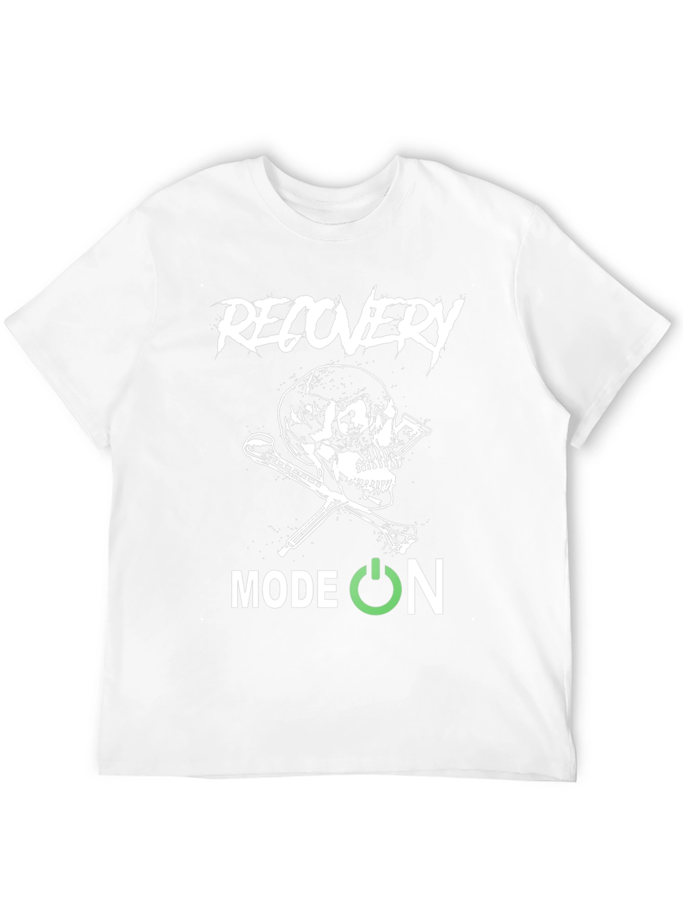 Recovery Mode On Skull Graphic Black T-Shirt