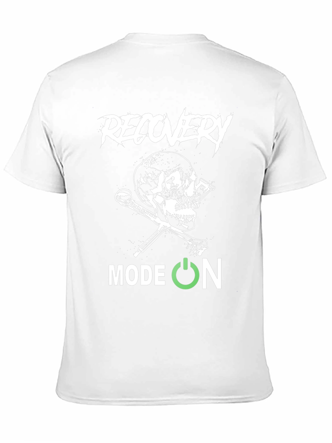 Recovery Mode On Skull Graphic Black T-Shirt