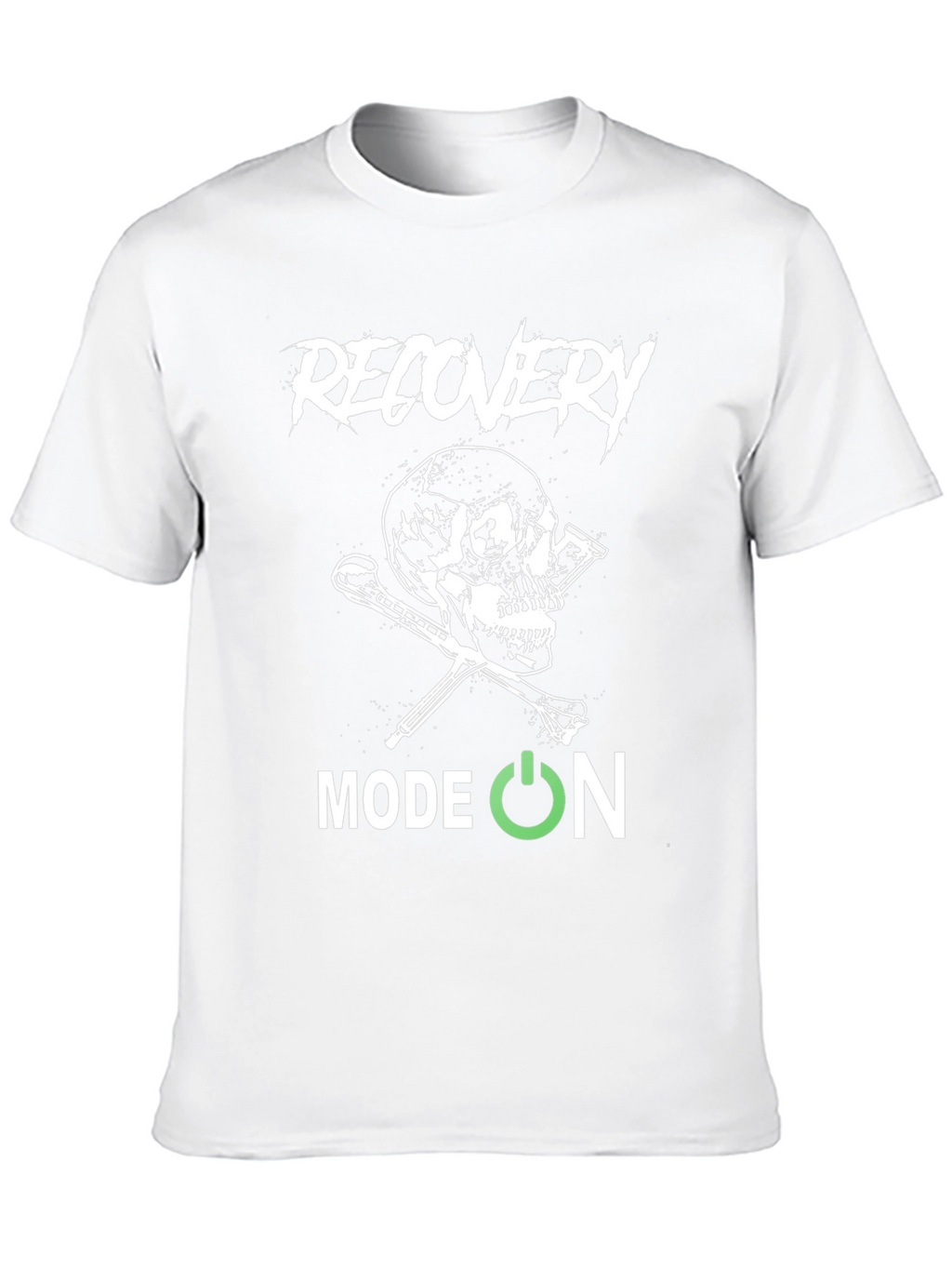 Recovery Mode On Skull Graphic Black T-Shirt