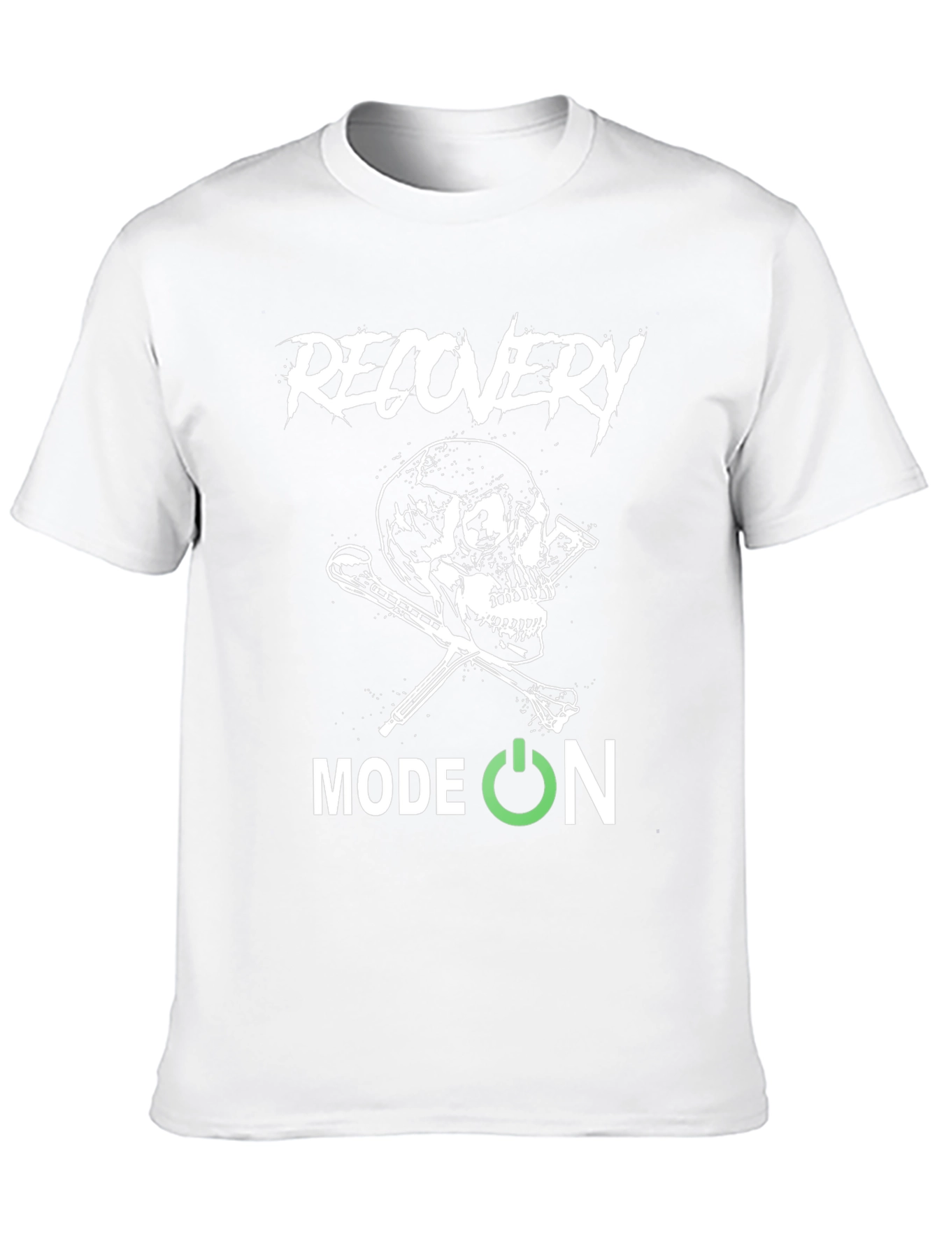 Recovery Mode On Skull Graphic Black T-Shirt