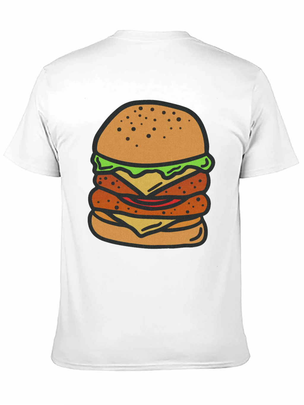 Burger Graphic Tee - Black Cotton T-Shirt