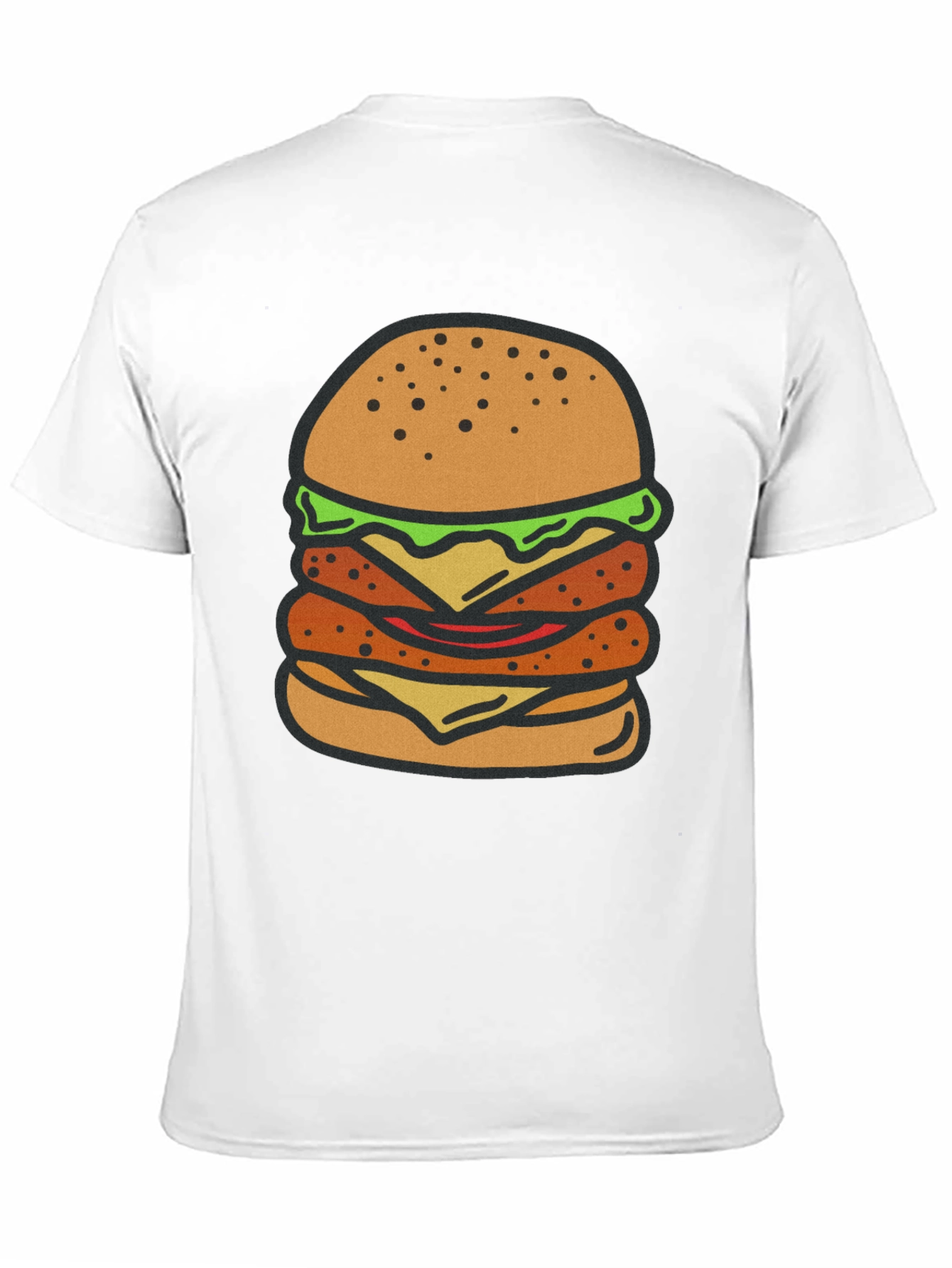 Burger Graphic Tee - Black Cotton T-Shirt