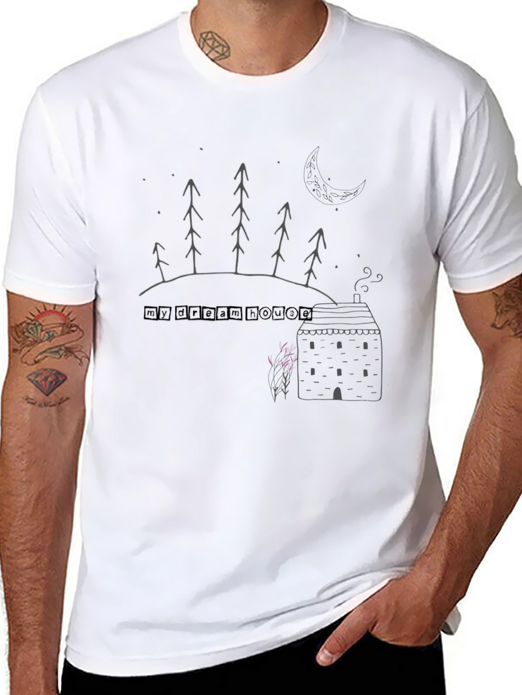 Dream House Graphic Tee - Unisex Black Cotton T-Shirt