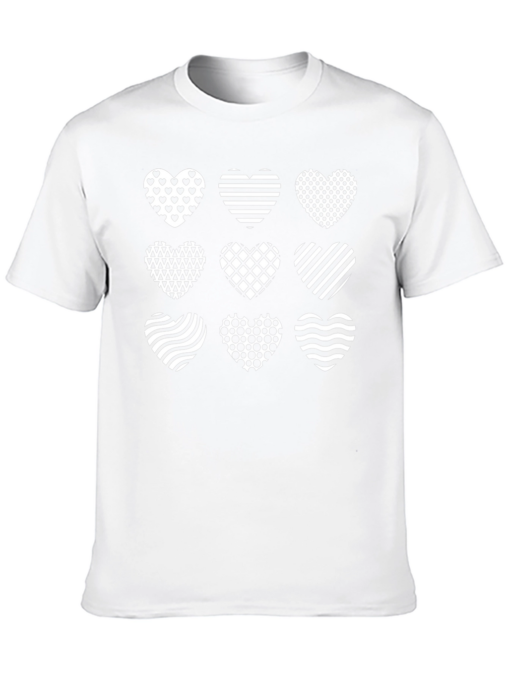 Heart Patterned Black T-Shirt