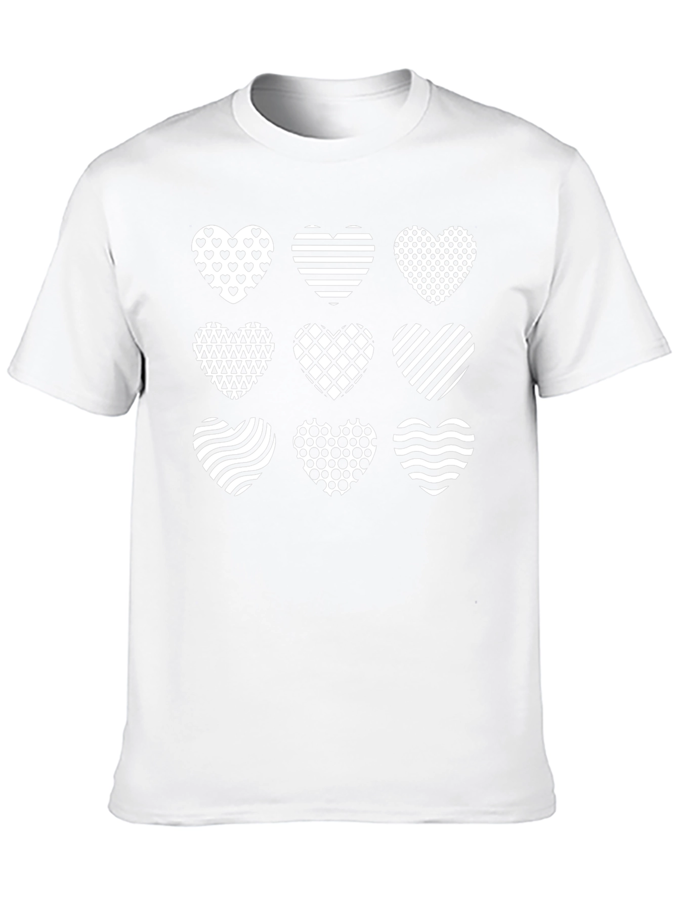 Heart Patterned Black T-Shirt