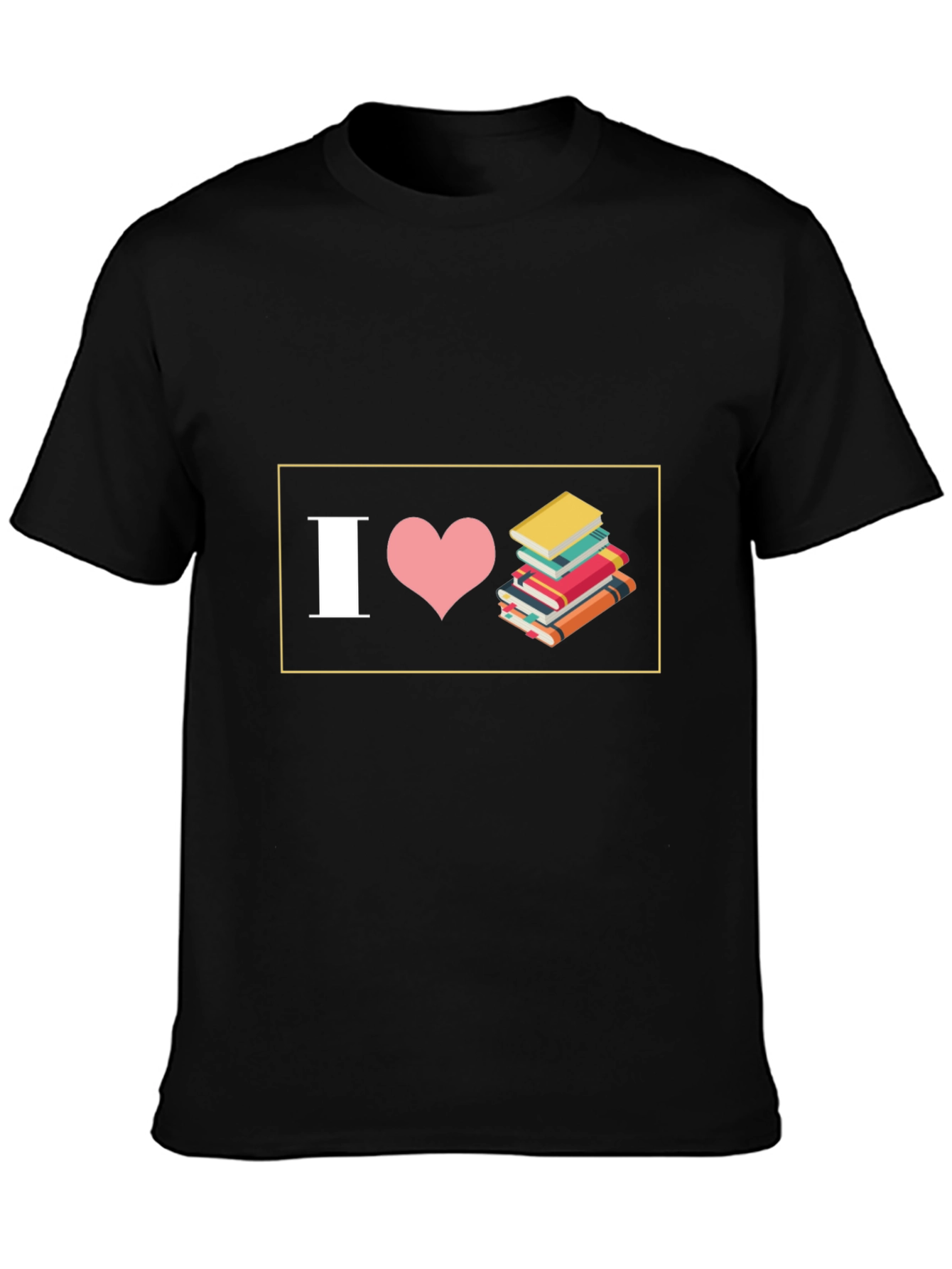 I Love Books Black T-Shirt - Readers Delight