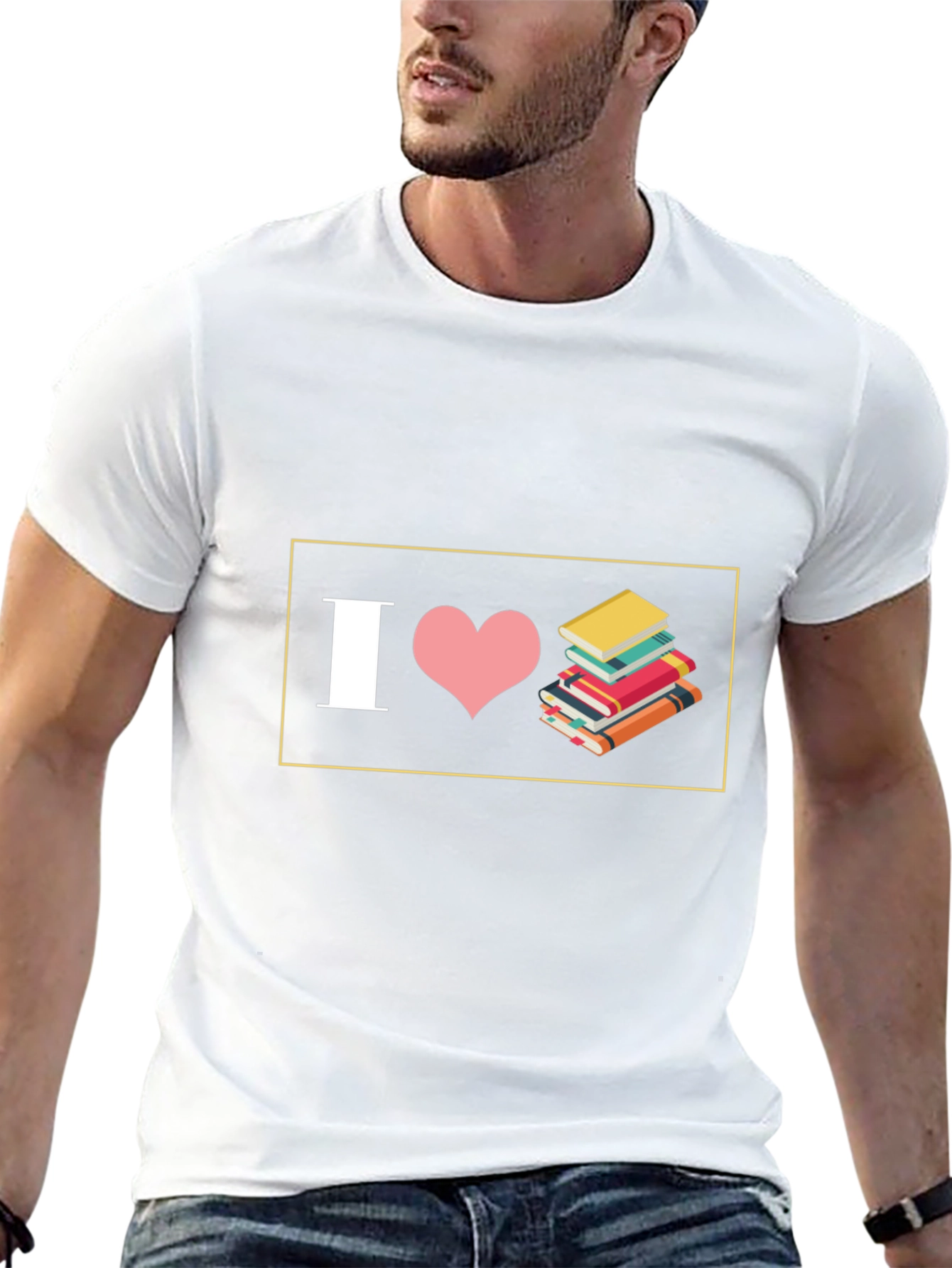 I Love Books Black T-Shirt - Readers Delight