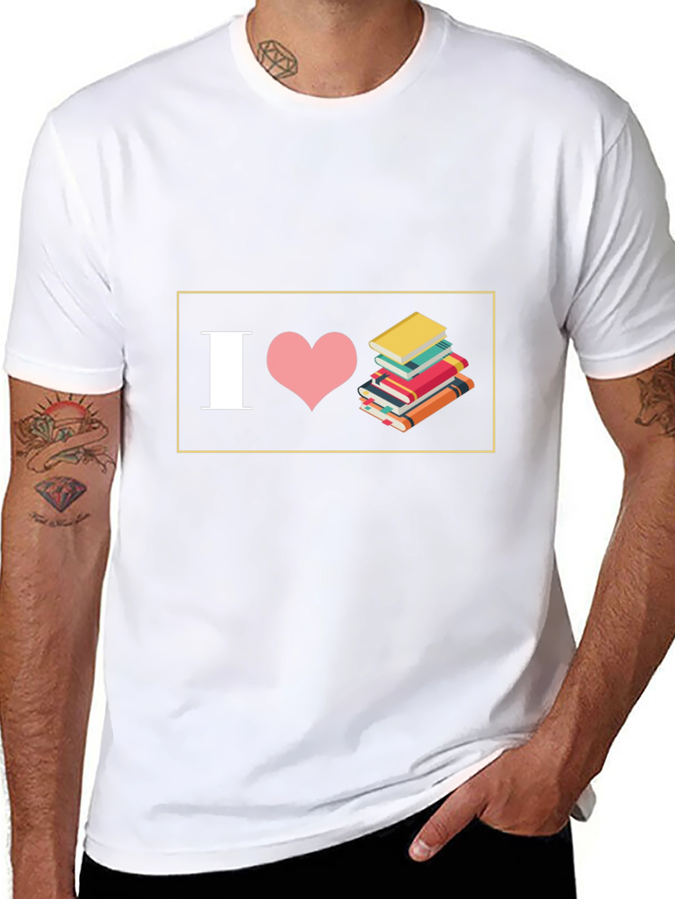 I Love Books Black T-Shirt - Readers Delight