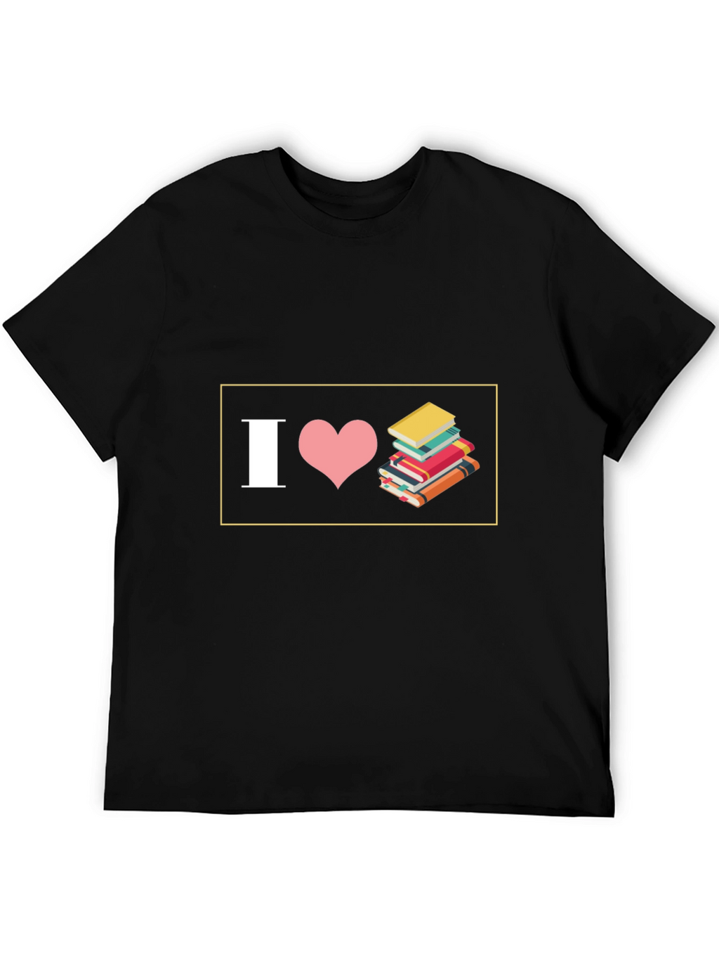 I Love Books Black T-Shirt - Readers Delight