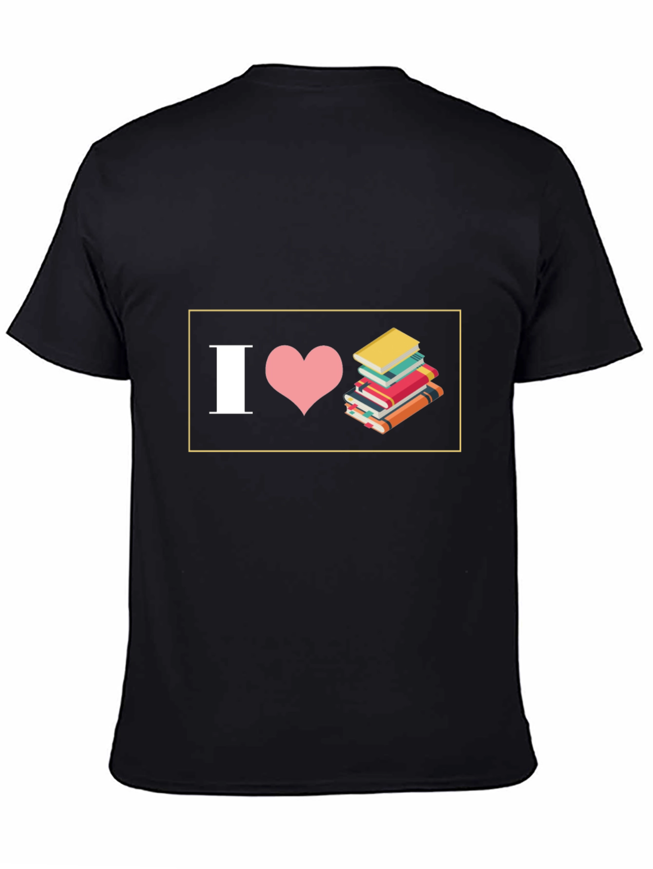 I Love Books Black T-Shirt - Readers Delight