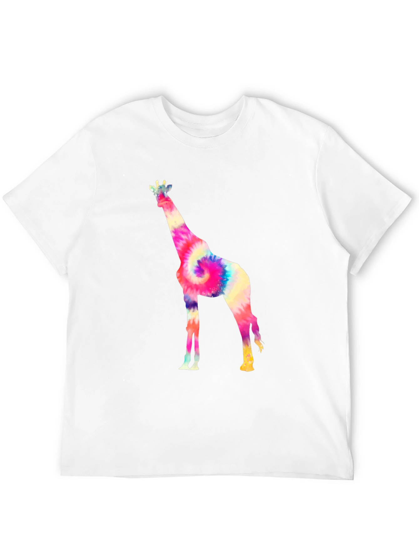 Tie-Dye Giraffe Graphic T-Shirt - Black