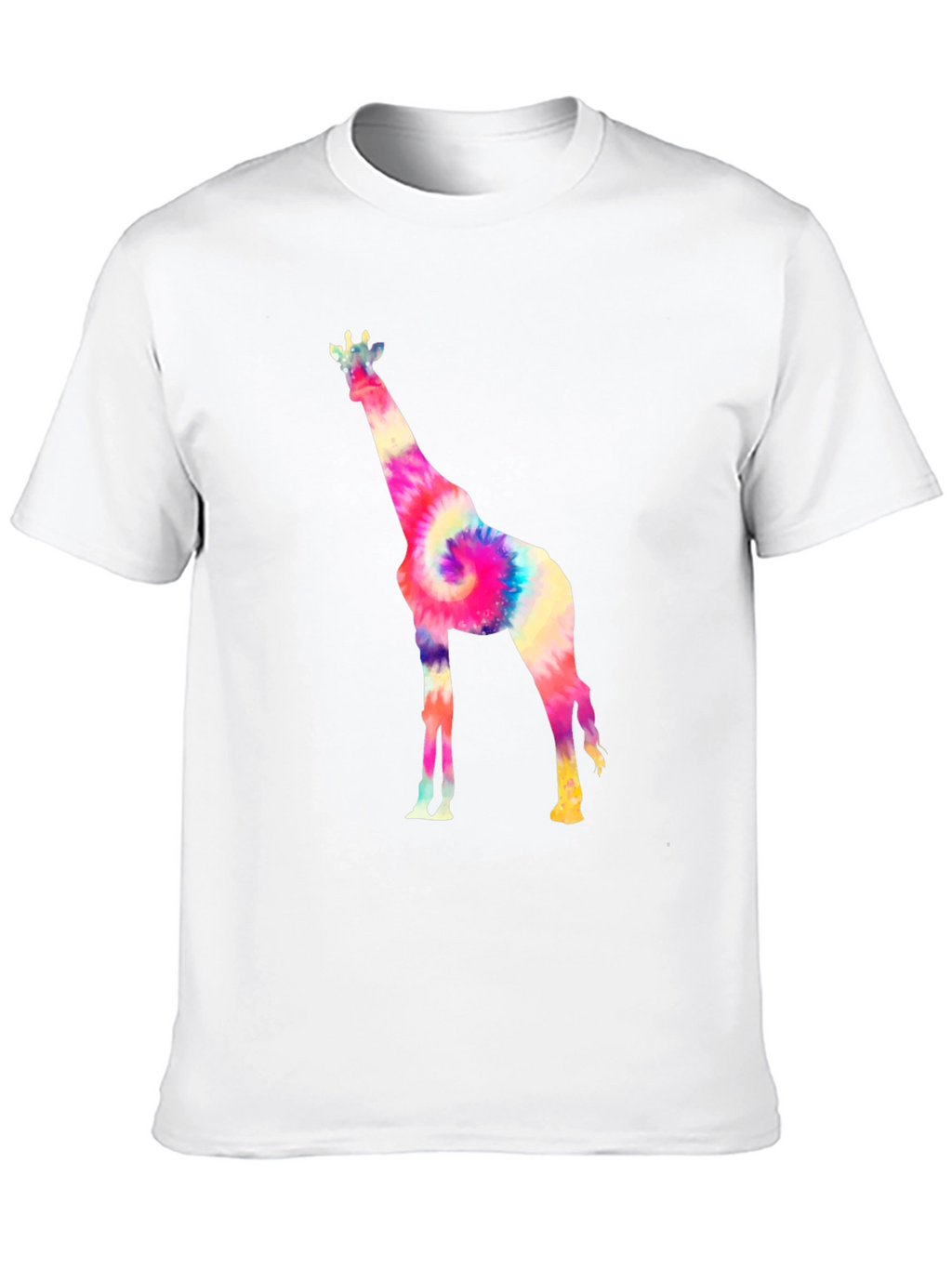 Tie-Dye Giraffe Graphic T-Shirt - Black